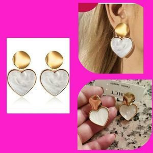 New Korean Heart Statement Drop Earrings 2020 for